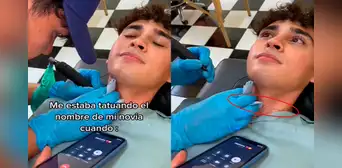 Joven se fue a tatuar el nombre de su enamorada, pero lo llaman para terminar: “Hasta a mí me dolió”