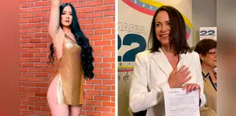 Diosa Canales y María Corina Machado: vedette se ofrece a sustituir a candidata en las presidenciales Diosa Canales y María Corina Machado: vedette se ofrece a sustituir a candidata en las presidenciales