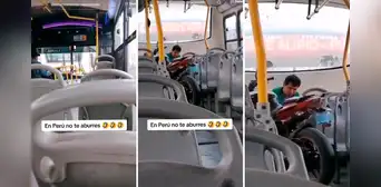 Peruano sube su moto a bus El Chino y usuarios reaccionan: “Quiere ahorrar gasolina”