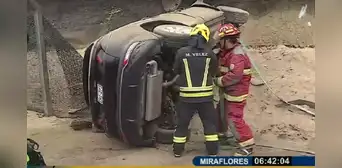 Accidente en Miraflores: camioneta se vuelca tras impactar contra acantilado de la Costa Verde