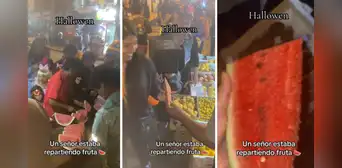 Vendedor peruano sorprendió al repartir fruta en vez de dulces por Halloween: “Rico y saludable” Vendedor peruano sorprendió al repartir fruta en vez de dulces por Halloween: “Rico y saludable”