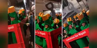 Jóvenes de Tacna se disfrazaron de cerveza y caminaron cantando 'Cervecero' de Armonía 10: "Salud" Jóvenes de Tacna se disfrazaron de cerveza y caminaron cantando 'Cervecero' de Armonía 10: "Salud"
