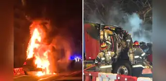 San Isidro: tráiler de carga se incendia en plena avenida Pershing