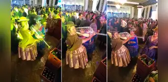 Mujer causa sensación por tomar en copa gigante en fiesta amenizada por Maroyu: “Sírveme ahí”