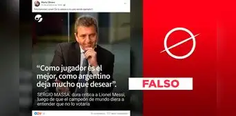 Sergio Massa no dijo sobre Lionel Messi que "como argentino, deja mucho que desear" Sergio Massa no dijo sobre Lionel Messi que "como argentino, deja mucho que desear"