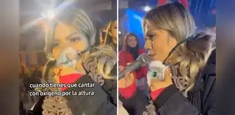 Cantante de Alma Bella sorprende al cantar con oxígeno por la altura en Arequipa: "Me falta el aire" Cantante de Alma Bella sorprende al cantar con oxígeno por la altura en Arequipa: "Me falta el aire"