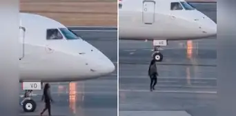 Llega tarde al aeropuerto y corre a la pista de despegue para que piloto le abra la puerta del avión