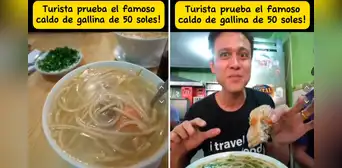 Extranjero prueba CALDO DE GALLINA en CUSCO, pero usuarios cuestionan el precio: "Muy caro"