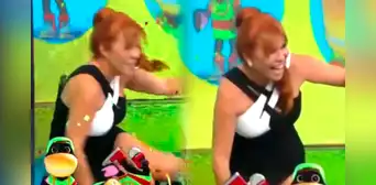 Magaly Medina sufrió EN VIVO fuerte caída y así reaccionó la conductora Magaly Medina sufrió EN VIVO fuerte caída y así reaccionó la conductora