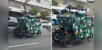 Peruano maneja singular mototaxi en el centro de Lima y usuarios reaccionan: “Tiembla, Chile”