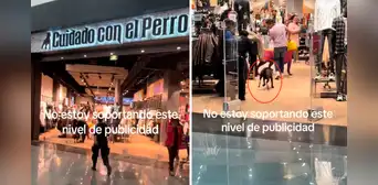 Inauguran tienda Cuidado con el Perro y captan a can persiguiendo clientes: “Hizo mérito a su nombre”
