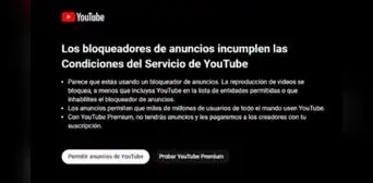 Denuncian a YouTube por impedir usar bloqueadores de anuncios: "Viola privacidad de usuarios"