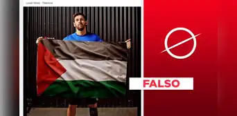 Foto no muestra a Lionel Messi extendiendo la bandera de Palestina en medio de la guerra Israel-Hamás