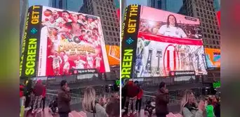 Título de Universitario con imágenes del Matutazo se proyectó en el Time Square de Nueva York