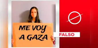 Foto no expone a Sigrid Bazán con el mensaje “Me voy a Gaza”: es un montaje