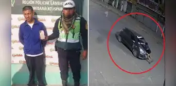 Mujer trepa al vehículo de delincuente que la asaltó en Chiclayo y es arrastrada