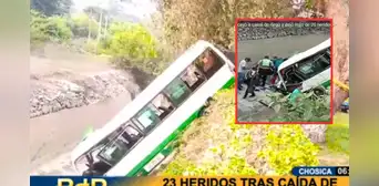 Accidente en Chosica: cúster del Chosicano cae a canal de regadío y deja más de 20 heridos Accidente en Chosica: cúster del Chosicano cae a canal de regadío y deja más de 20 heridos