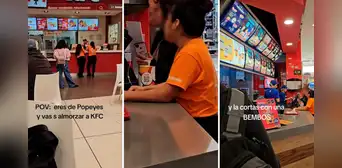 Trabajadoras de Popeyes van a almorzar a KFC y usuarios afirman: "Quieren probar el sabor de la competencia"