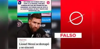 Es falso que Lionel Messi haya dicho "No pienso dar mi voto a la continuidad", como indica un posteo viral Es falso que Lionel Messi haya dicho "No pienso dar mi voto a la continuidad", como indica un posteo viral