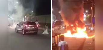 Novia se dirigía a su boda en auto y este se incendió súbitamente en Iquitos