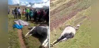 Pareja de esposos y su caballo mueren tras ser impactados por un rayo en Áncash