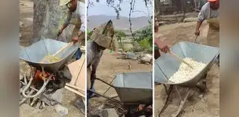 Peruanos sorprenden al usar una carretilla para preparar cancha popcorn: “Mi primera chamba” Peruanos sorprenden al usar una carretilla para preparar cancha popcorn: “Mi primera chamba”
