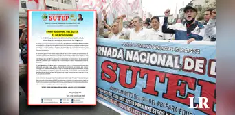 Sutep anuncia paro nacional este jueves 23 de noviembre por falta de presupuesto en educación