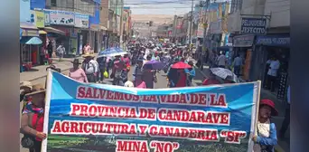 ¡Protestan por agua! Miles de ciudadanos de Candarave llegan a Tacna para denunciar a minera Southern