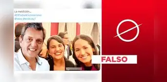 Foto no muestra a Sigrid Bazán y Verónika Mendoza con Sergio Massa: es un montaje