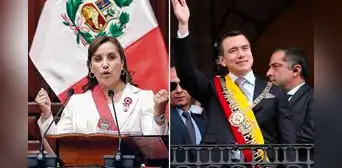 Dina Boluarte saludó a Daniel Noboa tras asumir la presidencia de Ecuador