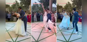 Pareja la rompe con coreografía de reguetón en la fiesta de su boda: “Mi futura meta”