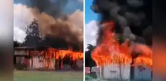 Incendio consumió aula de niños de 4 años y habitaciones de profesores en colegio de Junín Incendio consumió aula de niños de 4 años y habitaciones de profesores en colegio de Junín