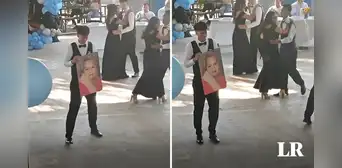 El emotivo momento de joven bailando en su fiesta de graduación con la foto de su mamá fallecida