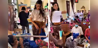 ¡Llevó alegría! Luciana Fuster visita asilo de ancianos en Indonesia y los sorprende con regalos