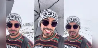 Turista visita Montaña de 7 colores, pero la encuentra cubierta de nieve: “Está para colorear”