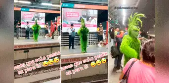 Pasajeros del Metro de Lima se sorprenden al ver al 'Grinch': “Iba a Villaquién y terminó en VMT” Pasajeros del Metro de Lima se sorprenden al ver al 'Grinch': “Iba a Villaquién y terminó en VMT”