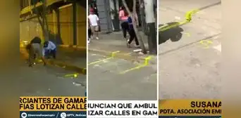 Comerciantes de Gamarra denuncian que sujetos lotizan calles y pistas del emporio comercial Comerciantes de Gamarra denuncian que sujetos lotizan calles y pistas del emporio comercial