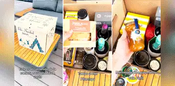 Peruana muestra canasta que le dieron en BBVA y usuarios le dicen: “Puse mi tienda con la de Caja Huancayo”
