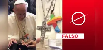 Es falso que el crucifijo multicolor que porta el papa Francisco sea una "cruz LGBT"