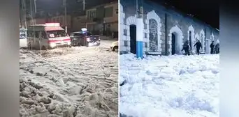 Intensa granizada sorprendió a puneños y dejó calles repletas de nieve: “¿Ya es Navidad?”