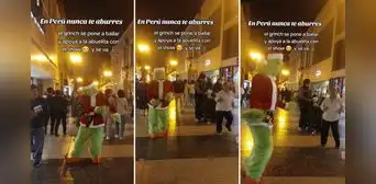 ‘Grinch’ se une al show de adulta mayor en jirón de la Unión y enternece a todos: “La Navidad une talentos” ‘Grinch’ se une al show de adulta mayor en jirón de la Unión y enternece a todos: “La Navidad une talentos”