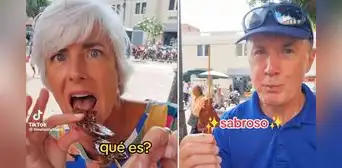 Extranjeros prueban por primera vez anticuchos y su reacción sorprende: "Es como un bistec"