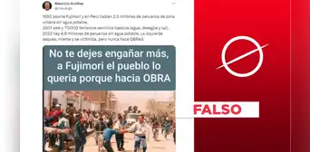 Es falso que Fujimori logró que todos los habitantes de zonas urbanas tuvieran agua, desagüe y luz Es falso que Fujimori logró que todos los habitantes de zonas urbanas tuvieran agua, desagüe y luz