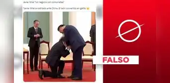 Javier Milei no fue fotografiado “arrodillado” ante el presidente de China, Xi Jinping Javier Milei no fue fotografiado “arrodillado” ante el presidente de China, Xi Jinping