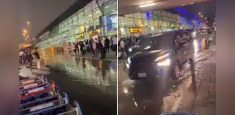 Aeropuerto Jorge Chávez: reportan inundación en el frontis del terminal aéreo Aeropuerto Jorge Chávez: reportan inundación en el frontis del terminal aéreo