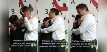 Profesor  PERUANO se emociona al saber que su alumna de academia ingresó a la UNMSM: "La luchaste"