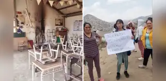 Delincuentes roban y queman aulas en colegio en Villa María del Triunfo Delincuentes roban y queman aulas en colegio en Villa María del Triunfo