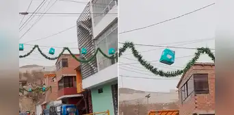 Peruanos decoran las calles de SAN JUAN DE LURIGANCHO con cajas de panetón D'Onofrio: “Solo en Perú”