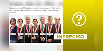 Los miembros de la JNJ no cobran mensualmente un sueldo de más de 70.000 soles