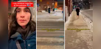 Peruana en Finlandia queda sorprendida al ver a hombre caminando en short en plena nevada Peruana en Finlandia queda sorprendida al ver a hombre caminando en short en plena nevada